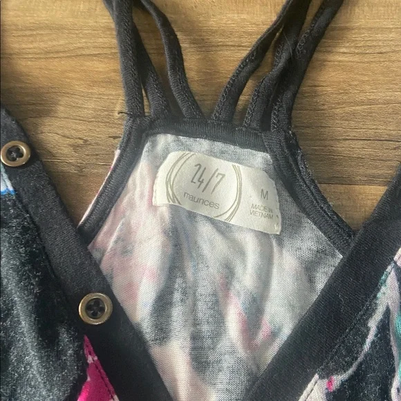 Maurices Black Tank Too with Pink Floral Design - Picture 2 of 5